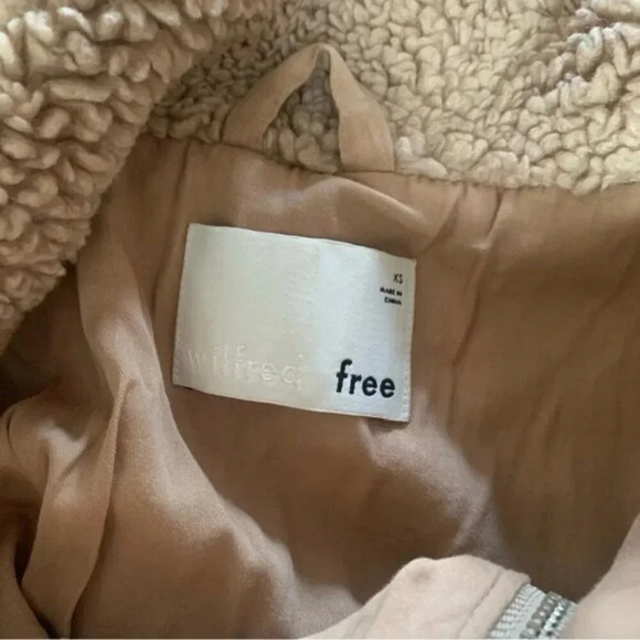 Aritzia Wilfred Free The Teddy Jacket  Neutral Tan Plush Sherpa Zip Up XS - Picture 6 of 14